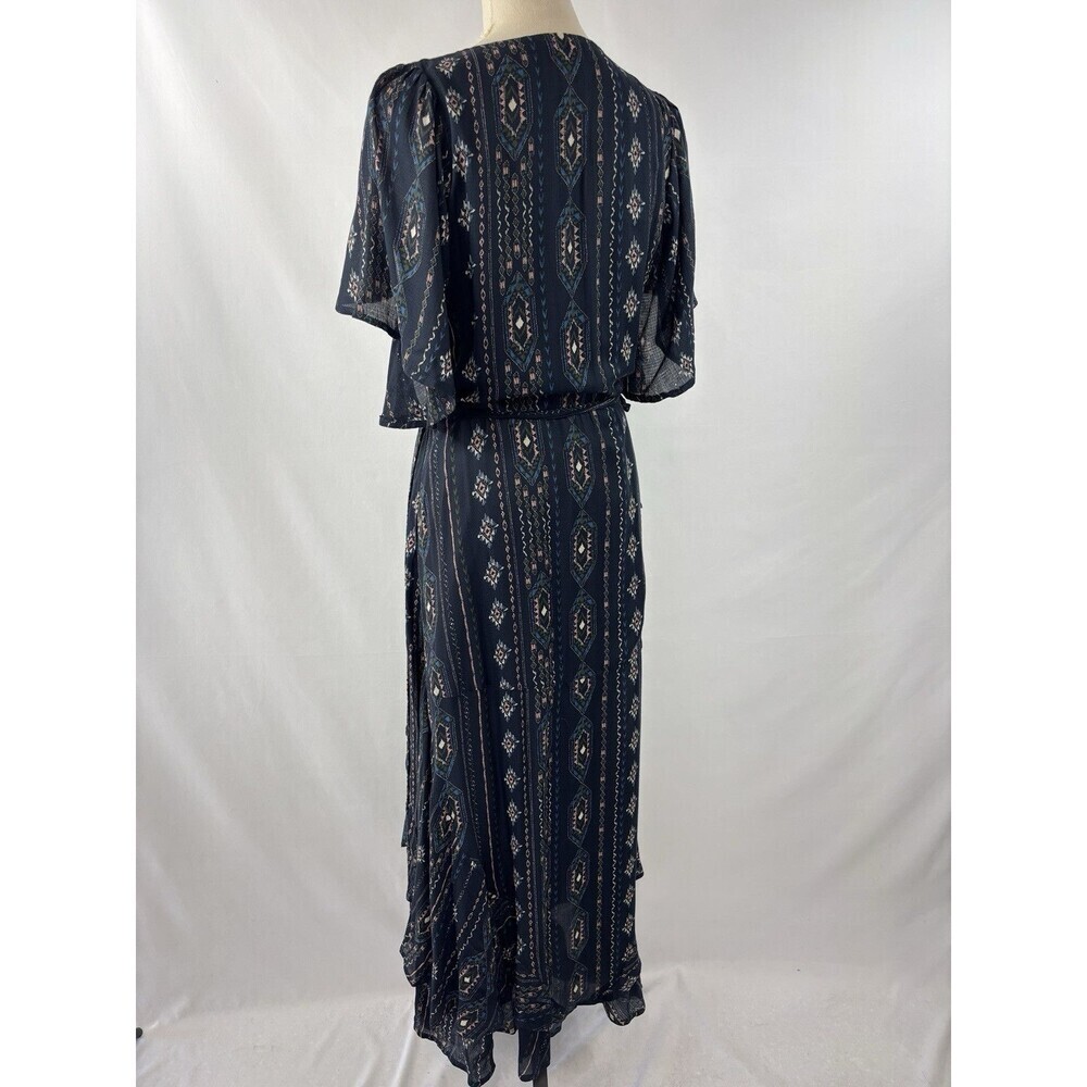 Haute Hippie Tribe Luna Navy Boho Wrap Dress - Picture 3 of 14